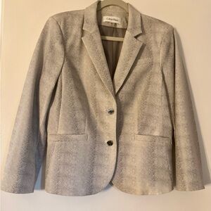 Calvin Klein Women's Textured Light Gray Blazer